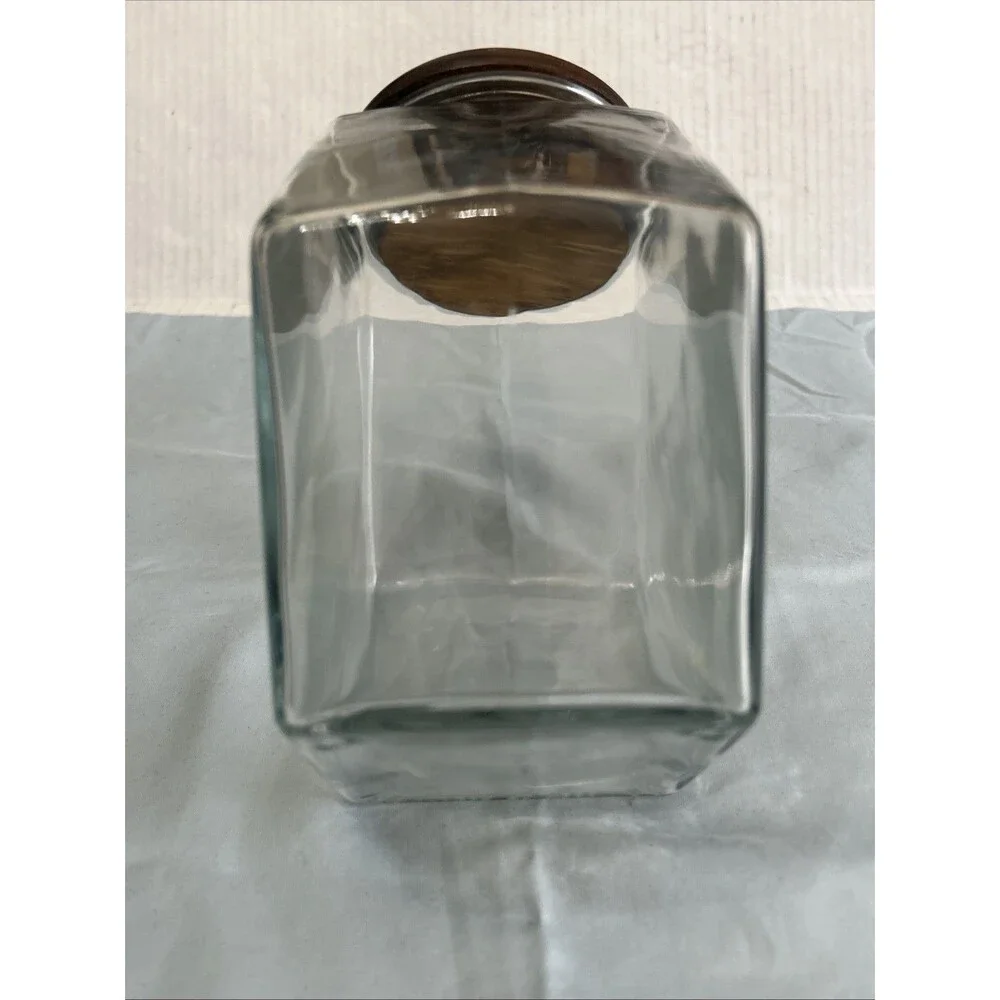 Vintage Libbey of Canada Hexagon Glass Canister “general Store” Style Jar W/ Lid